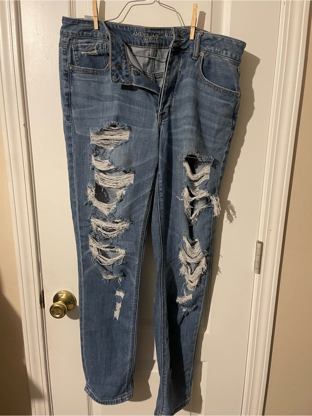 American Eagle Outfitters Medium Blue Ripped Boyfriend Jeans